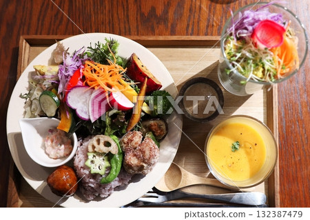 Stylish vegan plate Stylish vegan plate 132387479