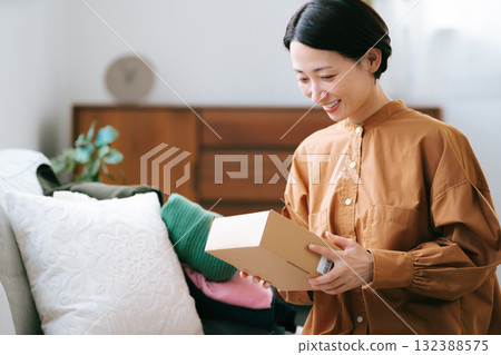 A woman using online shopping A woman using online shopping 132388575
