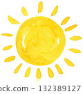 Big Sun Watercolor Whimsical Style 132389127