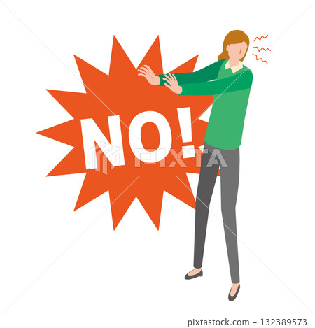 A woman refusing to say NO 132389573