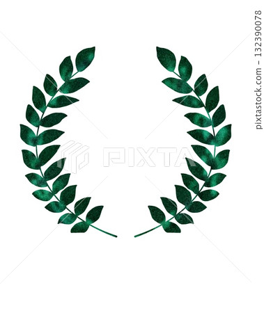 Watercolor style laurel simple ranking decorative frame illustration 132390078