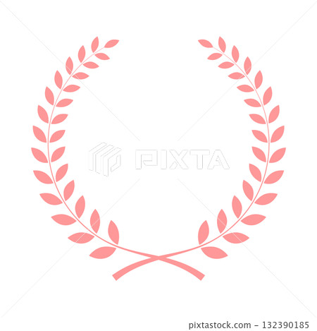 Laurel frame illustration, simple laurel wreath, pink cherry blossom color, vector png 132390185