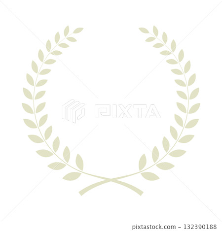 Laurel frame illustration, simple laurel wreath, pale beige, vector png 132390188