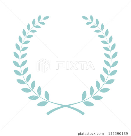 Laurel frame illustration, simple laurel wreath, light blue, pastel vector png 132390189