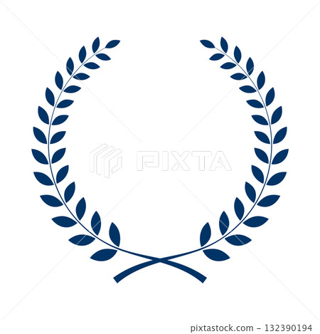 Laurel frame illustration, simple laurel wreath, navy blue, ultramarine, vector png 132390194