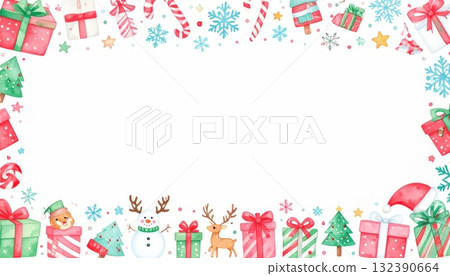 AI圖像：聖誕相框材質 132390664