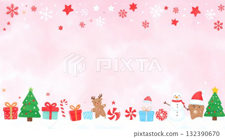 AI圖像：聖誕相框材質 132390670