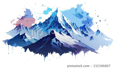 Discover a serene and magical atmosphere as you witness the majestic Himalayas draped in a blanket of pristine snow. 132390807