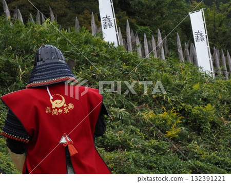 Horse fence and warrior Horse fence and warrior 132391221