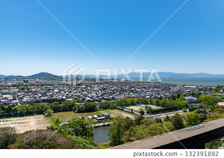 View from Hikone Castle tower View from Hikone Castle tower 132391892