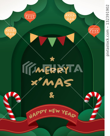 Hand-drawn style, simple and cute physical background, Nativity festival invitation card design, direct public notice message sheet material sheet 132391902