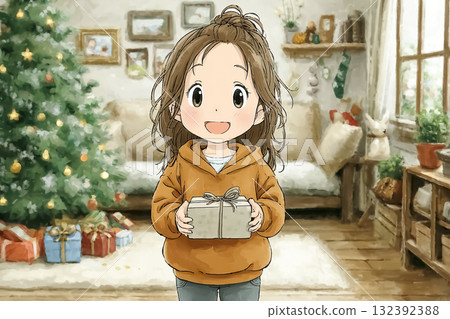 美優系列：小學生美優收到禮物很開心 132392388