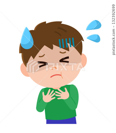 Illustration of a boy choking 132392699