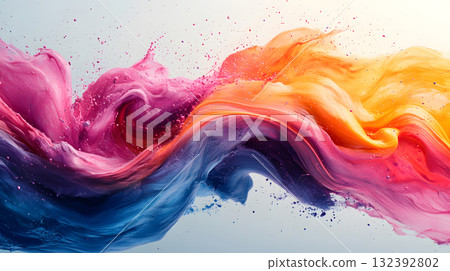 Vibrant abstract splash with paint and liquid movement. Vibrant abstract splash with paint and liquid movement. 132392802