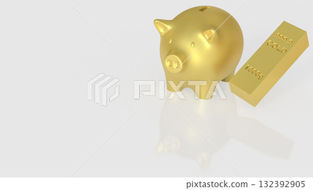 The Piggy Bank and Gold Bar for Business concept 3d Rendering. The Piggy Bank and Gold Bar for Business concept 3d Rendering. 132392905