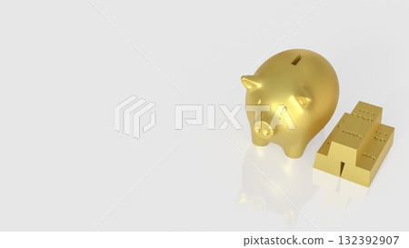The Piggy Bank and Gold Bar for Business concept 3d Rendering. The Piggy Bank and Gold Bar for Business concept 3d Rendering. 132392907