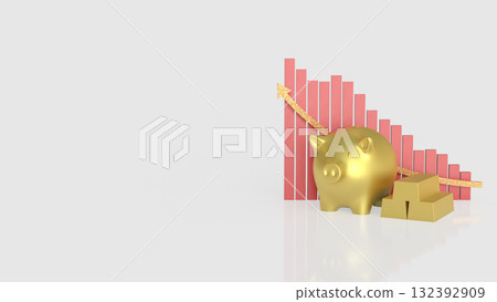 The Piggy Bank and Gold Bar for Business concept 3d Rendering. The Piggy Bank and Gold Bar for Business concept 3d Rendering. 132392909