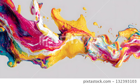 Vibrant abstract splash with paint and liquid movement. Vibrant abstract splash with paint and liquid movement. 132393103