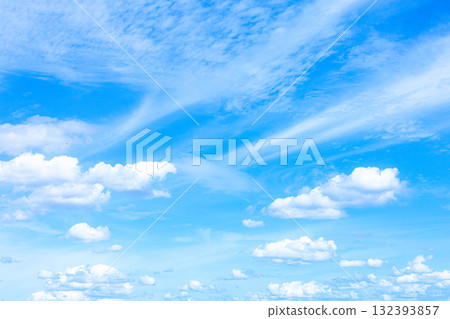 A simple landscape of a refreshing blue sky and white clouds A simple landscape of a refreshing blue sky and white clouds 132393857