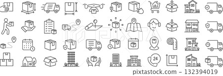 向量單色移動線圖示集 向量單色移動線圖示集 132394019