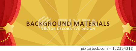 輻射背景和紅色窗簾的插圖/活動、獎項和銷售的設計材料 132394318