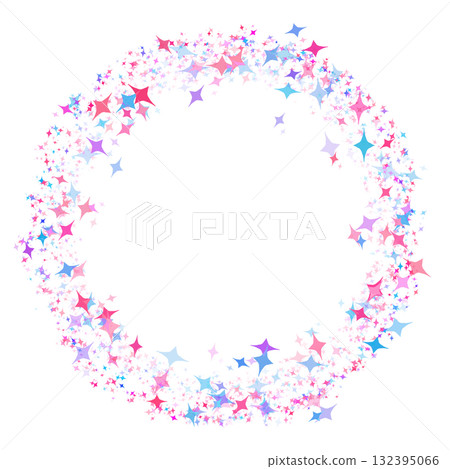 Sparkling star circle frame Sparkling star circle frame 132395066