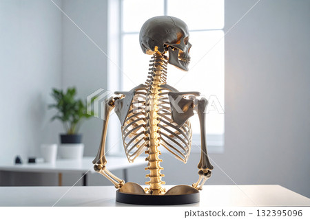 the skeletal torso on the table the skeletal torso on the table 132395096