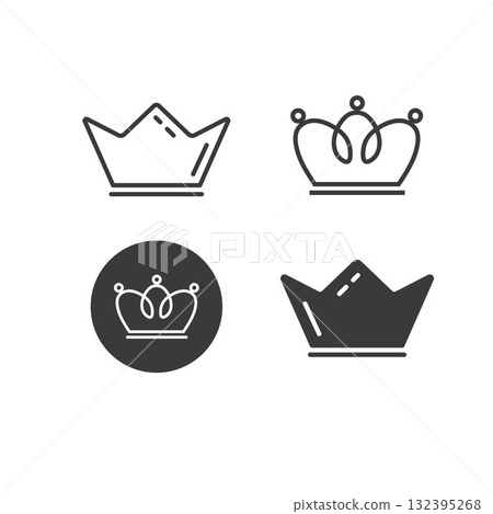 crown line element icon vector concept design template 132395268
