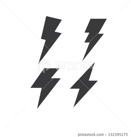 thunderbolt  icon vector element design template 132395275