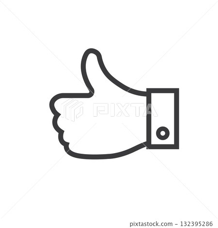 tumb hand up good product line icon vector concept design template tumb hand up good product line icon vector concept design template 132395286