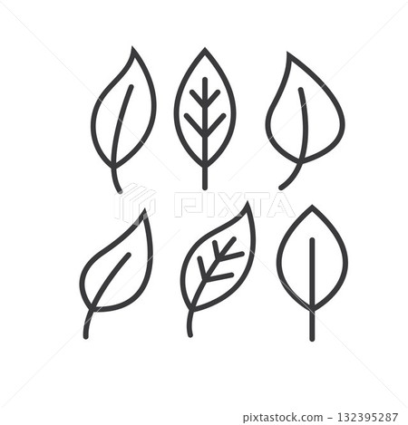 leaf line icon vector element design template leaf line icon vector element design template 132395287