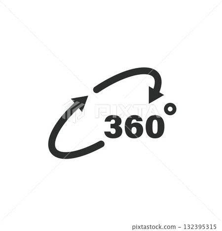 360 degrees rotation angle icon vector concept design template 360 degrees rotation angle icon vector concept design template 132395315