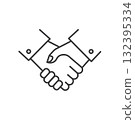 shake hands line icon vector concept design element template 132395334