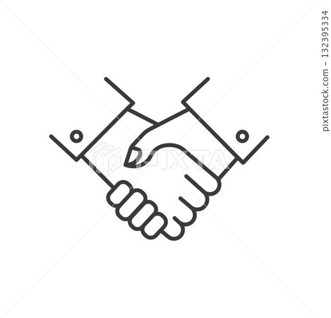 shake hands line icon vector concept design element template 132395334