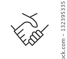 shake hands line icon vector concept design element template 132395335