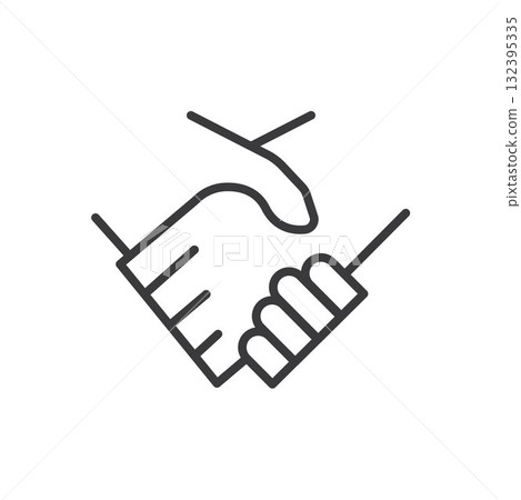 shake hands line icon vector concept design element template shake hands line icon vector concept design element template 132395335