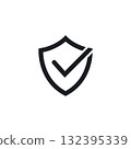 check mark shield line icon vector design template 132395339