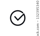 check mark circle line icon vector design template 132395340