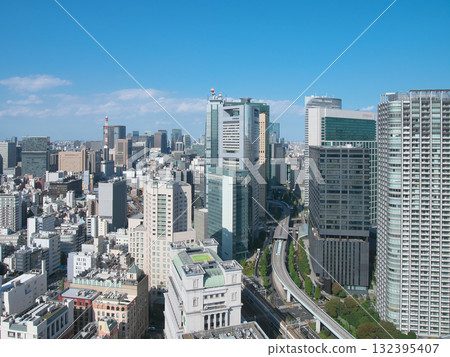 從濱松町一丁目眺望汐留、新橋、日比谷。城市景觀（2025年9月） 132395407