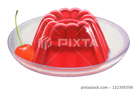 Illustration of strawberry jelly 132395599