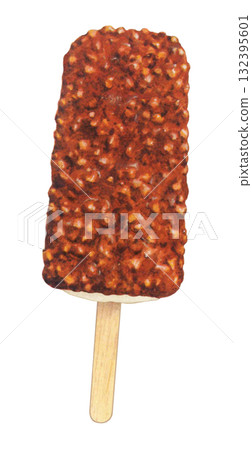 Crunchy ice cream bar illustration Crunchy ice cream bar illustration 132395601