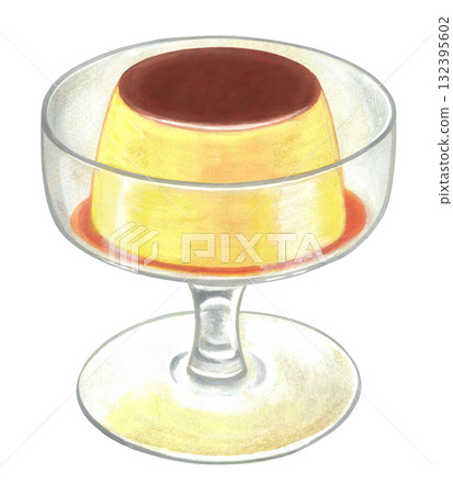 甜點杯和布丁插圖 甜點杯和布丁插圖 132395602