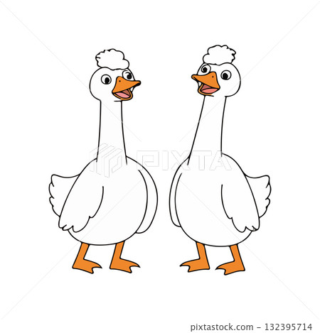Two Cartoon Geese 132395714