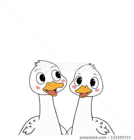 Two Cartoon Geese 132395715