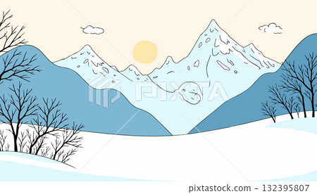 Winter Mountain Landscape 132395807