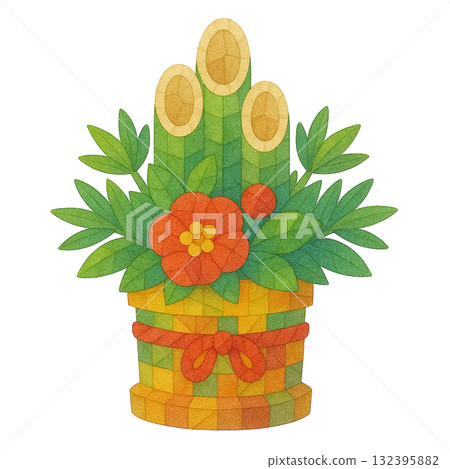 [新年] 門松插畫 132395882