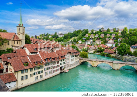 Bern Cityscape A Stunning View Switzerland s Historic Capital with Aare River Beauty 132396001