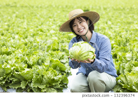 Women with harvested vegetables Women with harvested vegetables 132396374