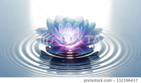 一朵漂浮在水面上的數字花 132396437