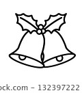 Simple bell icon | Christmas illustration material 132397222